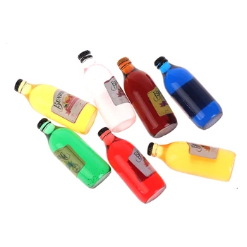 1 Conjunto de 7 Garrafas de Simulação de Água Gaseificada Modelo de Bebida Simulação de Garrafa de Água de Modelo de Brinquedo para a Decoração da Casa da Boneca
