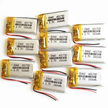 10 PCS 3,7 V 160mAh Lipo Bateria Recarregável 401730 Personalizado atacado FCC ROHS do CE MSDS certificação de qualidade