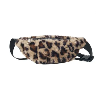 10PCS/LOT Leopard Engraçado Packs Para Mulheres de Peles Cintura Sacos de Inverno Senhoras Cinto Bolsa Unissex Peito Pequeno Sacos