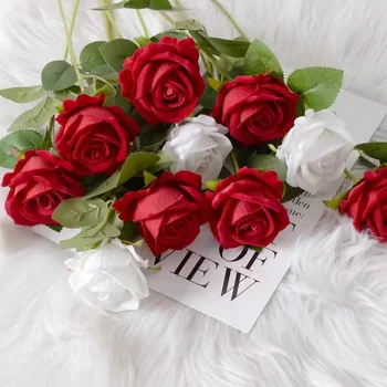 1PC Flor Artificial Rosa do Buquê Lindo de Seda Rosa de Casamento, Casa, Decoração de Mesa de Arranjo Falso Planta de Presente do Dia dos Namorados