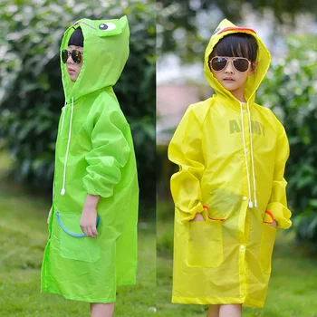 1PCS Capa de chuva de Crianças Crianças Casaco de Chuva de roupas impermeáveis à prova de Vento Rainsuit Animais dos desenhos animados de Estilo Aluno Poncho