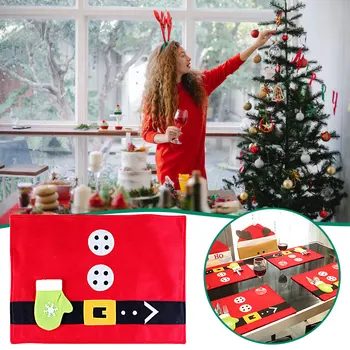 1Pcs de Natal, Meias Esteira Garfo e Faca Tapete de Decorações de Natal para a Casa Feliz Navidad materiais para Artesanato