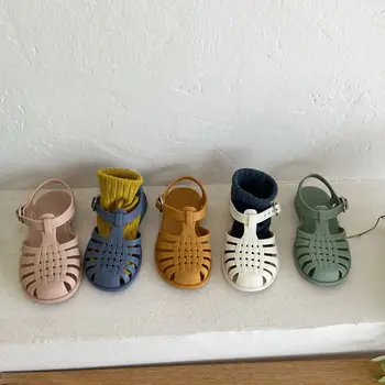 2022 verão novas crianças coreano sandálias menina bebê macio princesa sapatos de criança sapatos de menino