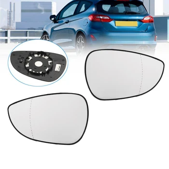 2Pcs de Carro para a Esquerda para a Direita Vista Traseira da Asa Espelho de Lente de Vidro para Ford Fiesta Mk7 2008-2017