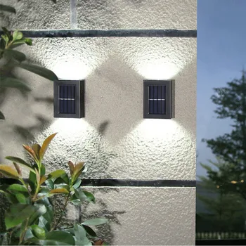 2Pcs Solar, Iluminação pública LED, Pátio ao ar livre Luzes Impermeável Sensor Solar, Lâmpadas de Parede Solares Luzes de Decoração de Jardim de Iluminação