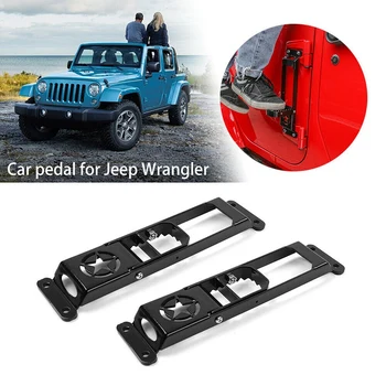 2X de Porta de Carro de Pedal Dobradiça Resto de Dobramento Peg Passo para Jeep Wrangler JK para o período 2007-2017