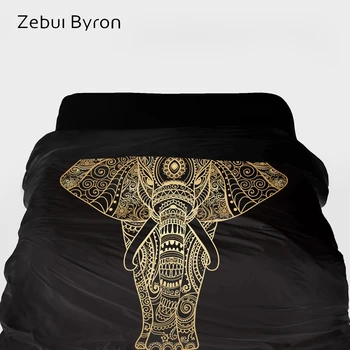 3D Capa de Edredon King/queen/tamanho personalizado,Manta/cobertor Tampa 220/240,capa de Edredão para 90/150 de cama,roupa de Cama Bonita Elefante