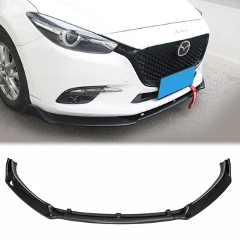 3PCS pára-choque Dianteiro Lip Spoiler Divisores Difusor Body Kit Protetor de Guardas para Mazda 3 Axela 2014 - 2018 Acessórios do Carro Preto
