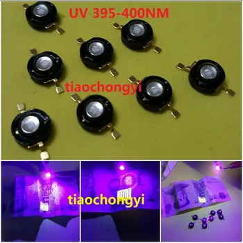3W 395-400nm DIODO emissor de luz UV Ultravioleta Microplaqueta do DIODO emissor de Luz de LED de Alta Potência Cordão Preto 50pcs