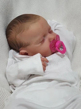 49CM Dormir Loulou Recém-nascido Tamanho Baby Doll com Gênesis Pintura 3D de Alta Qualidade a pele várias Camadas de Pintura Visível