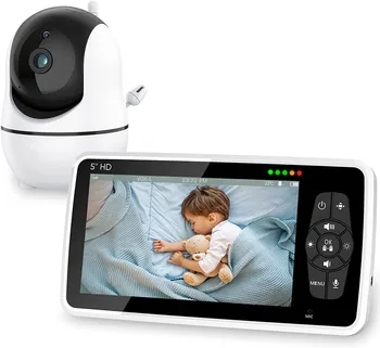 5.0 Polegadas Monitor do Bebê com a Câmera de Vídeo sem Fio Babá Segurança de 720P HD Visão Noturna Temperatura Sono Remoto 2 Vias de Áudio