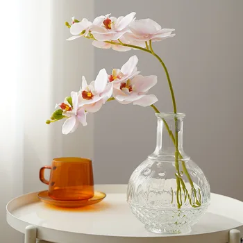 5 Cabeças de Phalaenopsis Simulação de Flores High-end Sensação de Hidratação Falso Flores, Decoração Enfeites de Casamento Arranjo