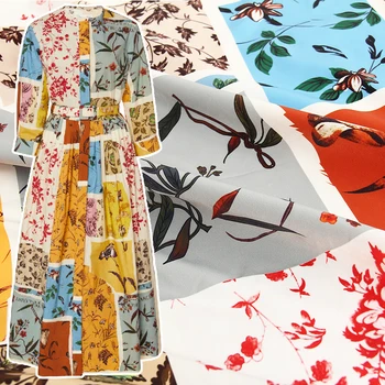 50x145 cm show marca o campo de fábrica personalizada impressão de correspondência de cores artesanal DIY roupas de mulheres de sarja tecido de pano para costura