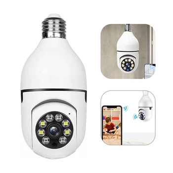 5G Bulbo de Vigilância Câmera de Visão Noturna Cheia de Cor Automático de controle Humano Zoom Interior do Monitor de Segurança wi-Fi Câmera