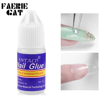 5pcs 3g Fast Dry Nail Art Pegajoso Cola UV Gel Acrílico Jóias de Diamante Strass Decoração de Unhas Cola Dicas de Unhas Falsas Ferramentas de Manicure