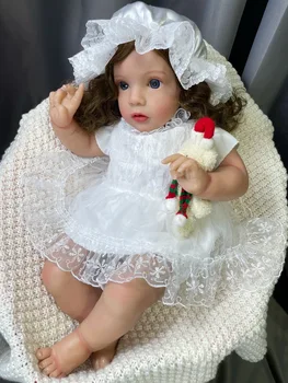 60CM Bebê Reborn Baby Dolls Maggi Realistas de Alta Qualidade feitas à mão de colecionador de Arte Reborn Boneca Meninas do Presente do Natal do Brinquedo