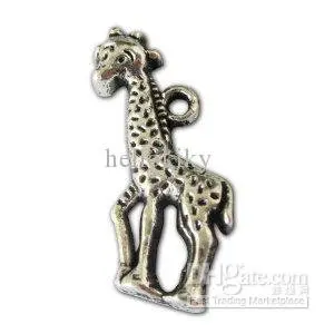 750pcs Tibetano Prata Metal Girafa Encantos A10577