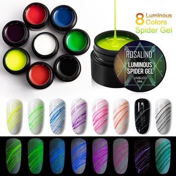 8pcs/Set ROSALIND 5ML Aranha Gel polonês Luminosa Nail Art Design Semi Permanente Para Manicure Pintar Híbrido Vernizes Kit