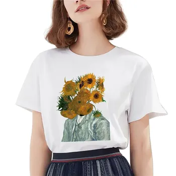A coleção primavera / Verão Nova Van Gogh Casual T-shirt da Moda Óleo Art Print t-shirt feminino top Casual Novo Streetwear Tee 2021