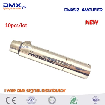 A DHL frete Grátis 1 via DMX Amplificador Controlador DMX Distribuidor de Sinal 1channel sinal DMX512 de entrada 1channel sinal DMX512 fora