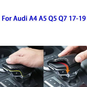 A Fibra de carbono Estilo de Botão de Mudança de marcha Lidar com Tampa Para Audi A4, A5, Q5 Q7 4M1713139F