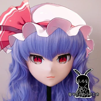 (A33) Personalizado Feito À Mão Cheia Máscara De Cabeça De Cartoon Japão Silicone Anime TōhōProject Remilia Scarlet Kigurumi Cosplay Máscara