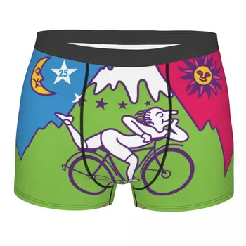 Albert Hofmann, o LSD Bicicletas Dia Underwear Masculina Sexy de Impressão Ácido Absorção de Parte Cuecas Boxer Shorts, Cuecas Breathbale Cuecas