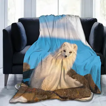 animal Fox impressão 3D impresso cobertor colcha cobertor retro roupa de cama praça para piquenique macio cobertor