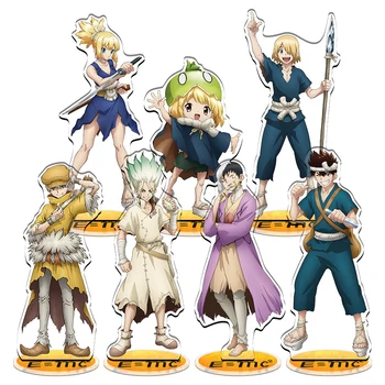 Anime o Dr. STONE Ishigami Senkuu Chrome Âmbar Asagiri Geny Acrílico Stand Figura Modelo de Placa de Mesa, Decoração Brinquedo