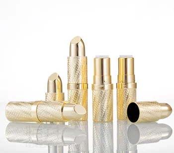 Bala Forma Vazia Batom Tubos de Ouro DIY Lip Balm Embalagens de Tubo de Material PP Diâmetro Interno 12.1 mm de Luxo