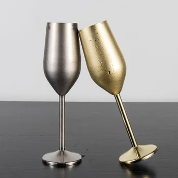 Barra de aço inoxidável de alto grau de champanhe copo de vinho tinto copo restaurante KTV copo de coquetel de vinho de vidro, de metal, vermelho de vinho de vidro