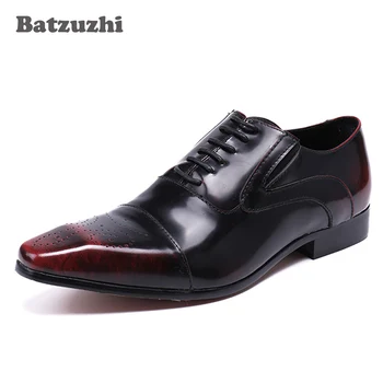 Batzuzhi de Luxo, o Homem da Moda, Sapatos Lace - Up Vestido de Couro Sapatos de Homens Sapatos Oxford para os Homens de Casamento/Negócios Sapatos Masculino