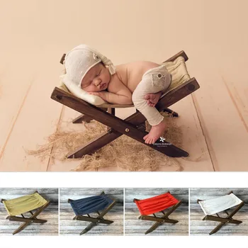 Bebê Recém-Nascido Fotografia Adereços Retro Cadeira De Madeira Dobrável Cadeira Posando De Cama, Travesseiros Da Foto Prop Menina Menino De Tiro Acessórios