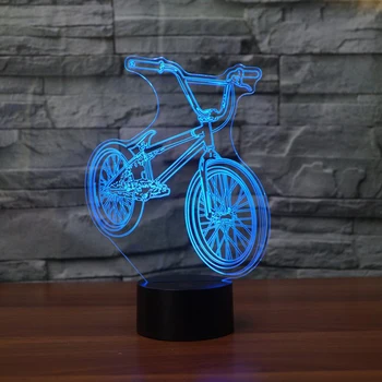 Bicicleta de montanha lampada Led 3D a Luz da Noite Atmosfera Colorida com Controle Remoto Visão Estéreo Lâmpada de Acrílico 3D Lâmpada Como Grandes Presentes