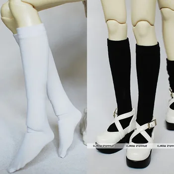 BJD boneca de meias 1/3SIZE 1/4Size 1/6Size Tio TAMANHO do Bezerro de meias preto e branco anti-sapato de tingimento