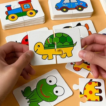 Brinquedo infantil de Puzzle de Correspondência de Cartão de 1-4 Anos de Idade de Educação infantil Inteligência Iluminação de Educação infantil do Cartão de Arte