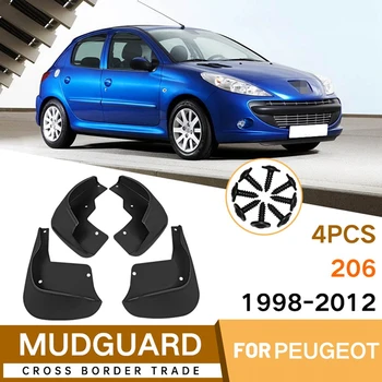 Carro Mudflaps Para Peugeot 206 1998-2012 Direitos Pára-Lamas Fender Aba Resguardo Cobrir De Lama Roda De Carro Acessórios
