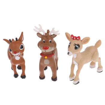 Casa de bonecas em Miniatura Simulação de Natal Elk Modelo de Brinquedos de Telefone Caso de DIY Acessórios de Decoração de Casa de Boneca de Natal Elk Brinquedos