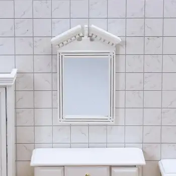 Casa De Bonecas Espelho Requintado Moda Delicada 1:12 Casa De Bonecas Quadro Branco Retângulo De Espelho