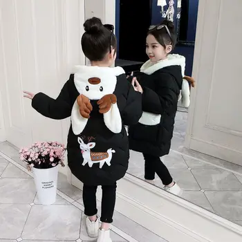 Casaco de inverno para Bebê Meninas Crianças de Algodão Acolchoado Roupas Engrossado Versão coreana de Pelúcia Casacos de 4 A 14 Anos de Idade as Crianças Parkas