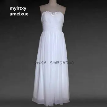 Chiffon Vestido De Noiva Sweetheart Assoalho-comprimento Botão de Uma linha de Baixo de Vestidos de Noiva Feitos Na China Robe De Mariage 2021 Noiva