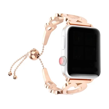 Cinta de Aço inoxidável Para a Apple faixa de Relógio de 44mm 42mm iwatch série 6 se 5 4 3 Coração de Metal em forma de Bracelete correa iwatch 40mm 38