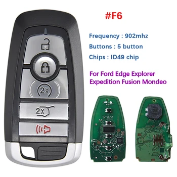 CN018109-F6 Remoto 5 Botão da Chave Com 902 Mhz 49 Chip Para Ford Edge Explorer Expedição de Fusão Mondeo