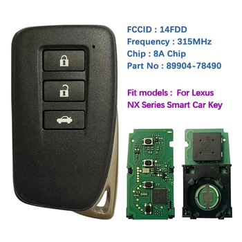 CN052012 de Reposição 3 Botão Lexus NX Entrada Sem chave Chave Com 315MHz 8A Chip FCCID 14FDD-04 PCB Número 281451-2110 89904-78490