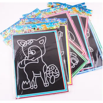 Colorido crianças, Crianças DIY Desenho Brinquedos de Papel de rascunho Magia Pintura de Papel Com o Desenho de Pau Para Crianças de 26,5 cm*19cm