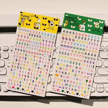 Coreia Engraçado Scrapbooking Adesivo de Alta Qualidade Coloridos Letras E Números, artigos de Papelaria DIY de Artesanato Decoração PVC artigos para Casa