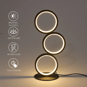 Coroa LED lâmpada de tabela de design moderno e minimalista curvo, com luz branca morna acrílico iluminação da sala de estar de decoração do quarto