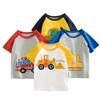 Crianças T-shirt de Verão 2022 New Kids Roupas de Algodão Roupa de Meninos Casual Estilo de desenho animado Dragon Boy Oversized T-shirt