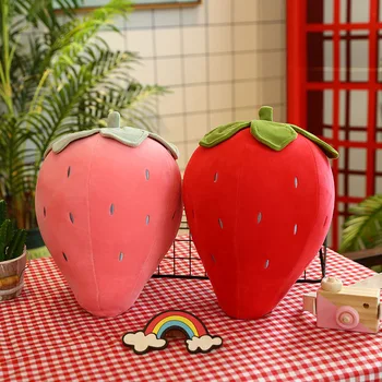 Criativo 50cm de Simulação de Frutos de morango Recheado de Pelúcia boneca de Rosa e Vermelho morango modelo crianças bebé o melhor presente que