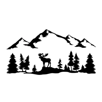 Criativo, Adesivos de carros, a Camper Offroad Moose Árvores da Floresta Decalques Acessórios para Cobertura de Riscos Impermeável KK Vinil 43 cm X 22 cm